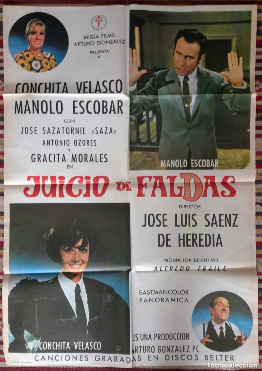 Cin&eacute;ma: Cartel cine Juicio de Faldas 1975 Manolo Escobar Conchita Velasco Original