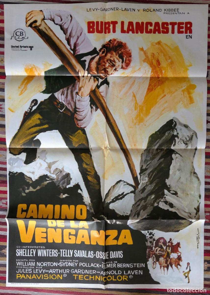 Cine: Cartel original estreno 1968 CAMINO DE LA VENGANZA Burt Lancaster Western Sydney Pollack