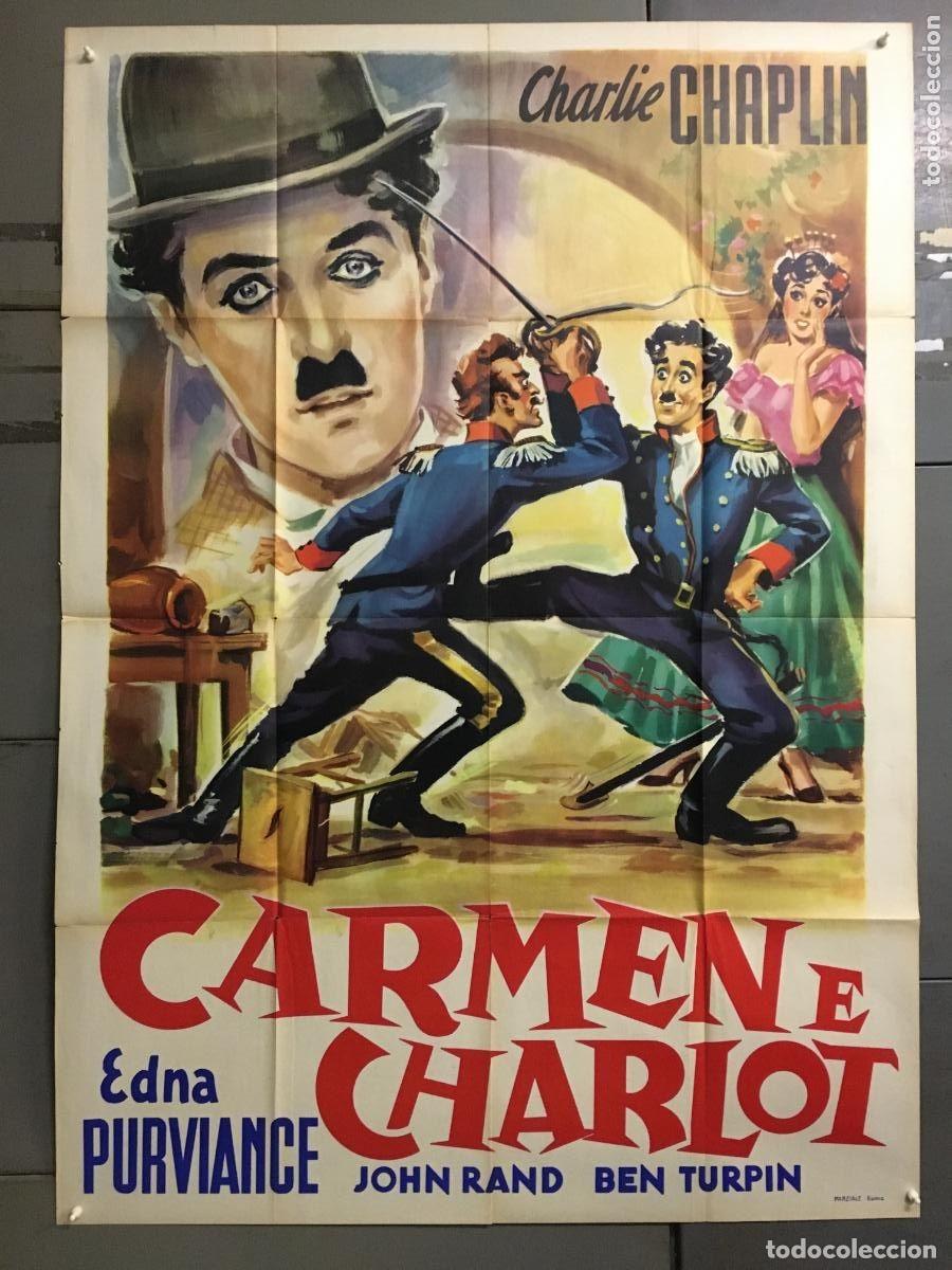 Cine: PJE 0443 CARMEN CHARLES CHAPLIN POSTER ORIGINAL ITALIANO 100X140