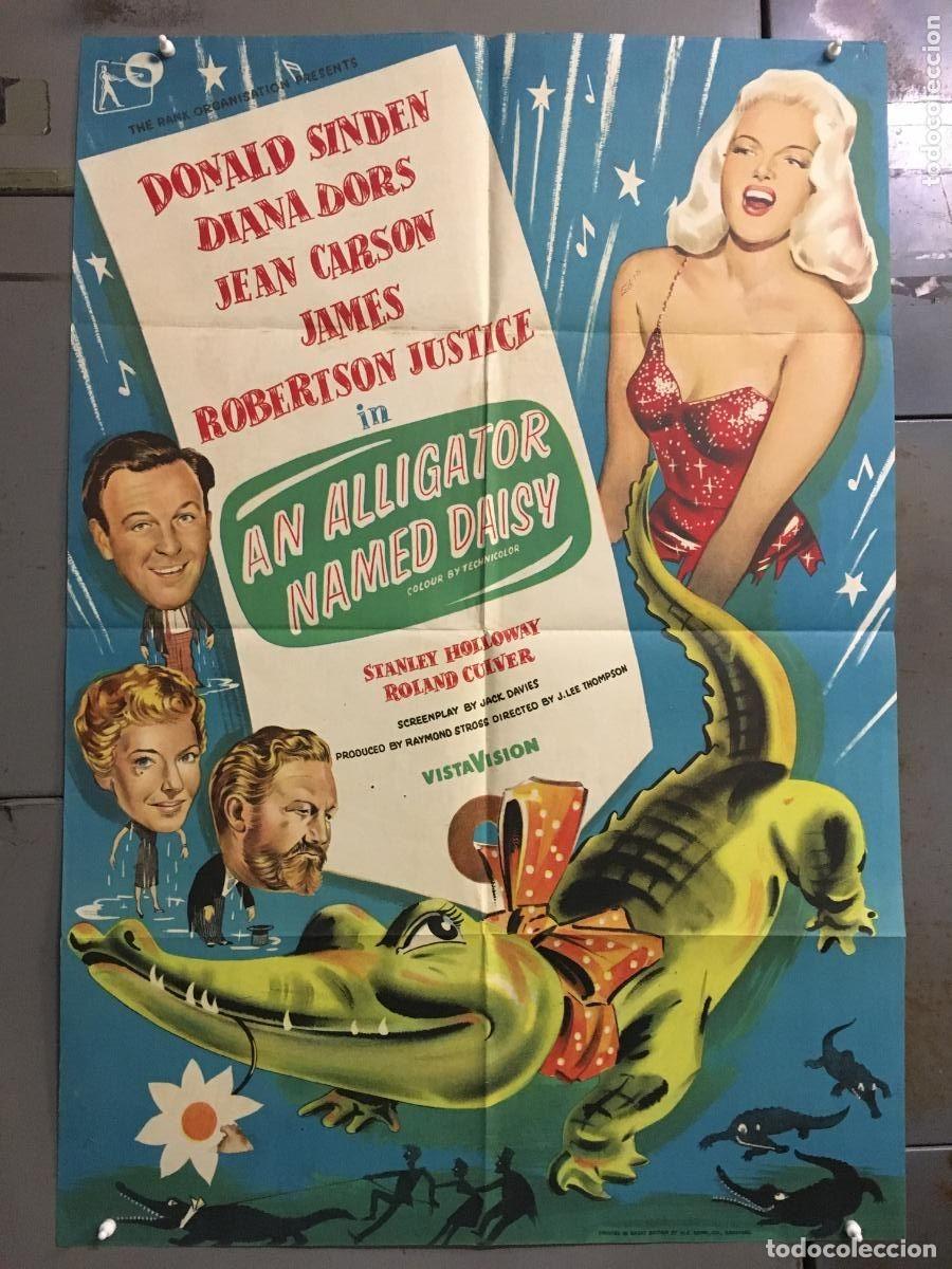 Cine: PJE 0445 AN ALLIGATOR NAMED DAISY DIANA DORS SEXY POSTER ORIGINAL INGLES 70X100 LITOGRAFIA