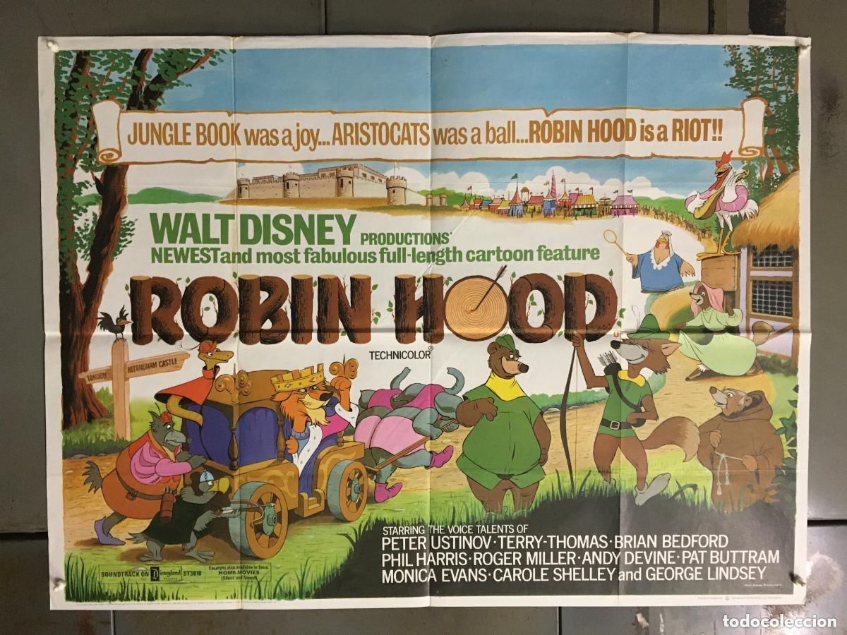Cinema: PJE 0450 ROBIN HOOD WALT DISNEY POSTER ORIGINAL 76X102 BRITISH QUAD