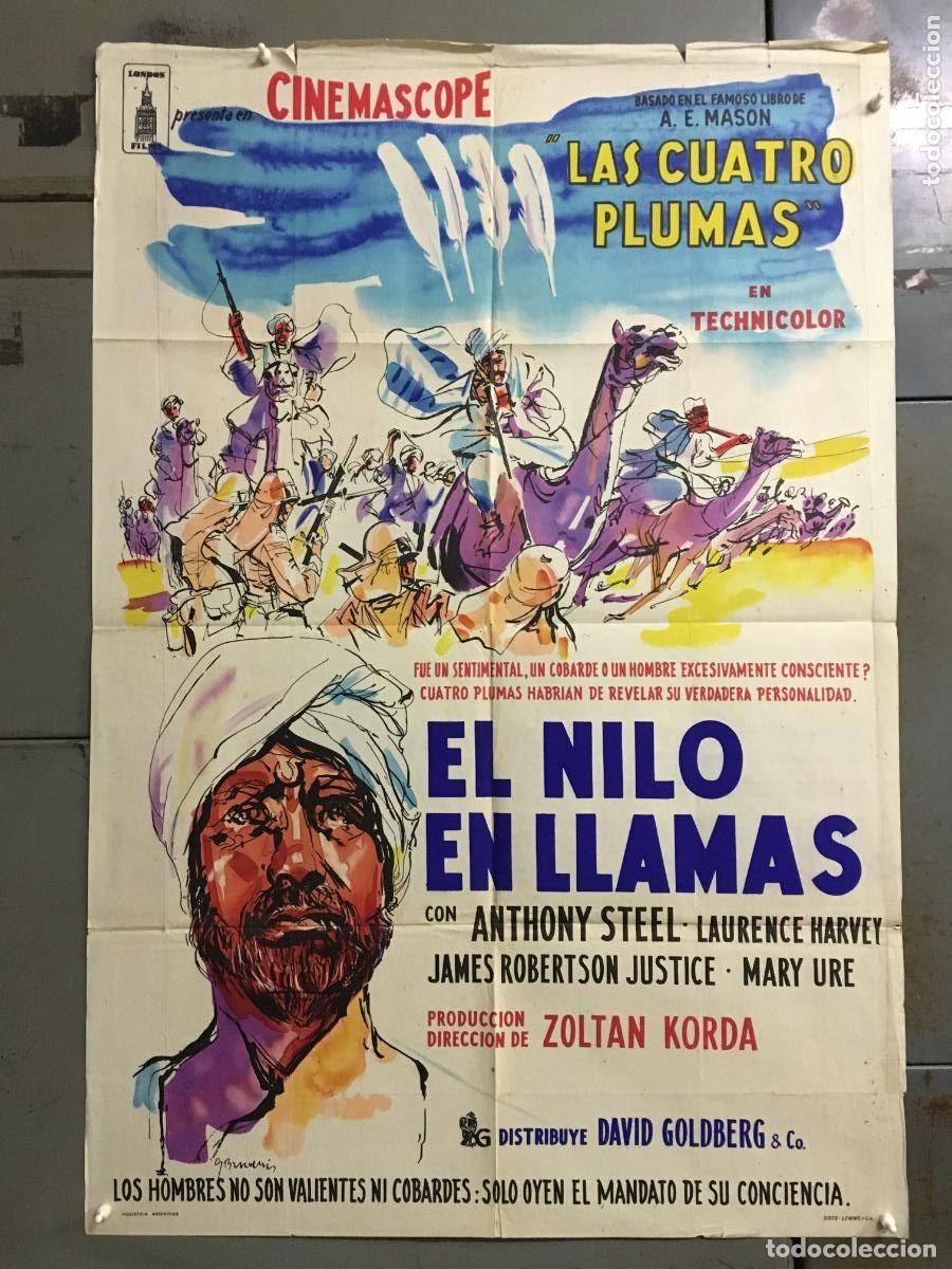 Cine: PJE 0451 TEMPESTAD SOBRE EL NILO LAURENCE HARVEY MARY URE POSTER ORIG 75X110 ARGENTINO LITOGRAFIA