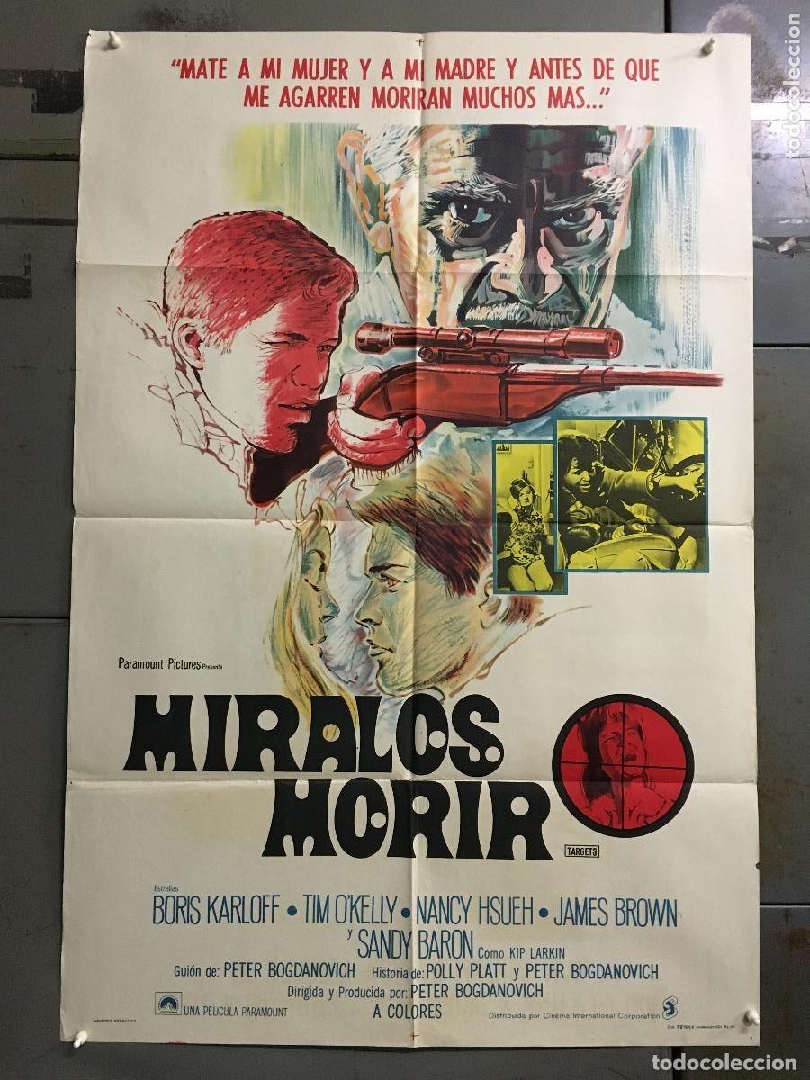 Cine: PJE 0452 TARGETS EL HEROE ANDA SUELTO BORIS KARLOFF BOGDANOVICH POSTER ORIG ARGENTINO 75X110 LITO