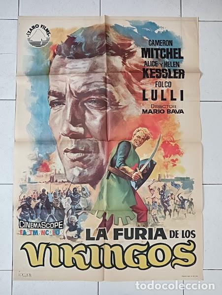 Cine: VKD 2214 LA FURIA DE LOS VIKINGOS MARIO BAVA CAMERON MITCHELL POSTER ORIGINAL 70X100 ESTRENO