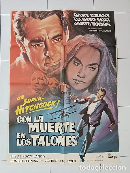 Cine: VKD 2216 CON LA MUERTE EN LOS TALONES ALFRED HITCHCOCK CARY GRANT POSTER 70X100 ESPA&Ntilde;OL