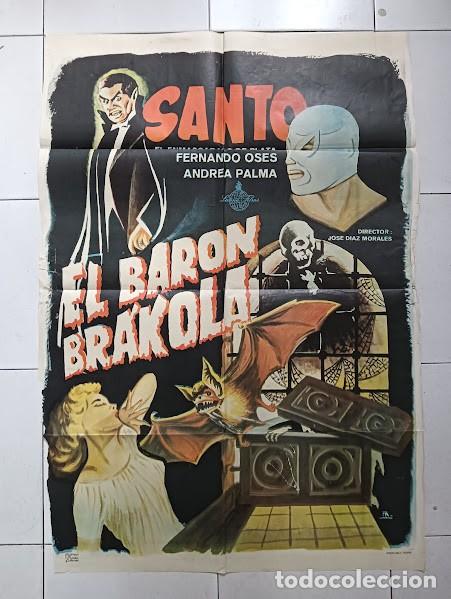 Kino: VKD 2219 EL BARON BRAKOLA SANTO EL ENMASCARADO DE PLATA POSTER ORIGINAL 70X100 ESTRENO