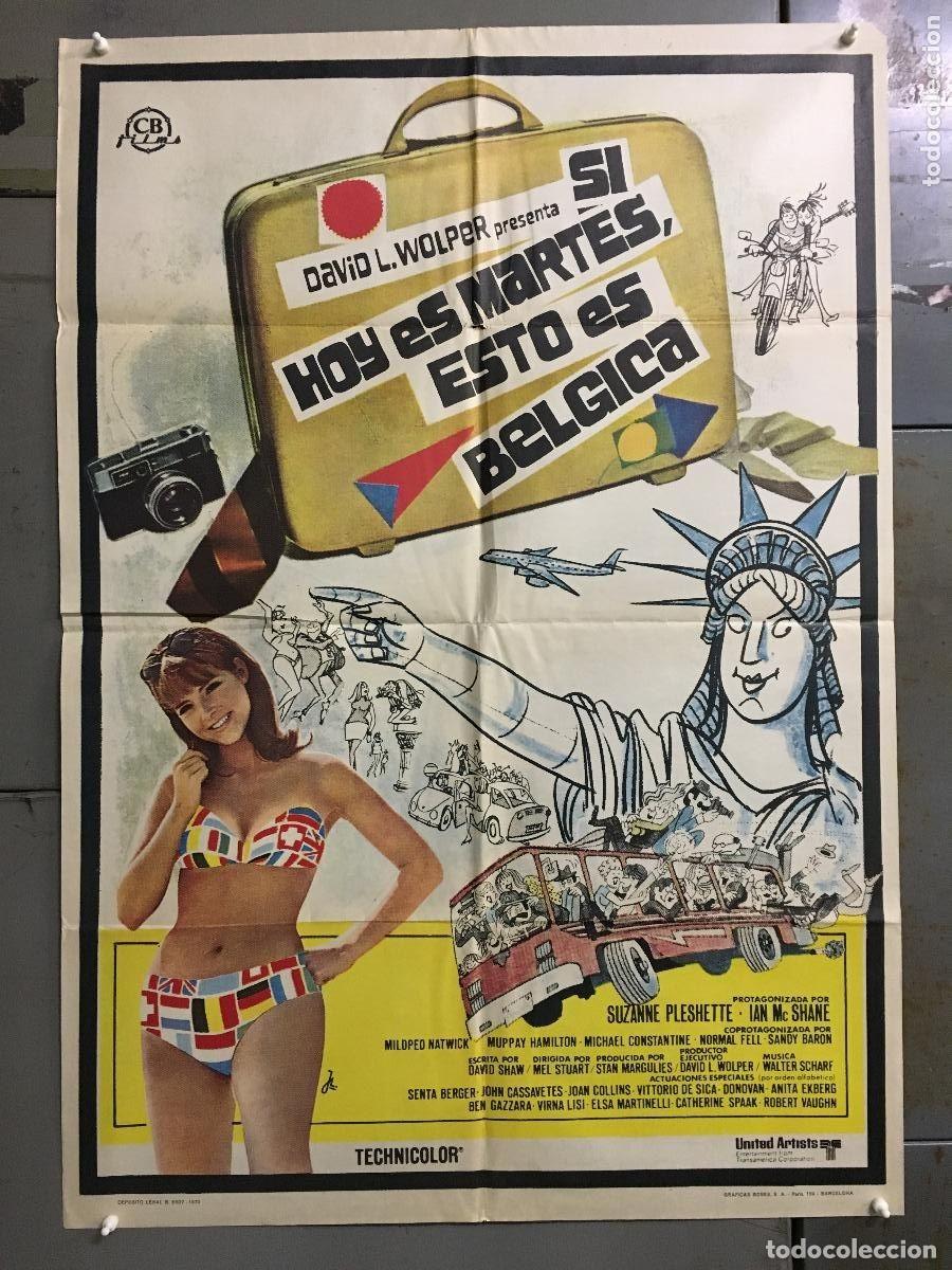 Cinema: SMP 2351 SI HOY ES MARTES ESTO ES BELGICA SUZANNE PLESHETTE POSTER ORIGINAL 70X100 ESTRENO