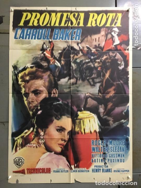 Cinema: SMP 2352 PROMESA ROTA CARROLL BAKER ROGER MOORE POSTER ORIGINAL 70X100 ESTRENO