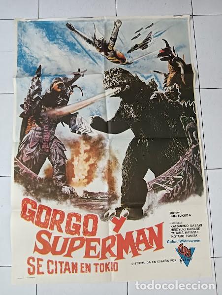 Cin&eacute;ma: SMP 2353 GORGO Y SUPERMAN SE CITAN EN TOKIO GODZILLA JUN FUKUDA TOHO POSTER ORIGINAL ESTRENO 70X100