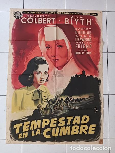 Cine: SMP 2354 TEMPESTAD EN LA CUMBRE CLAUDETTE COLBERT ANN BLYTH MCP POSTER ORG 70X100 ESTRENO LITOGRAFIA