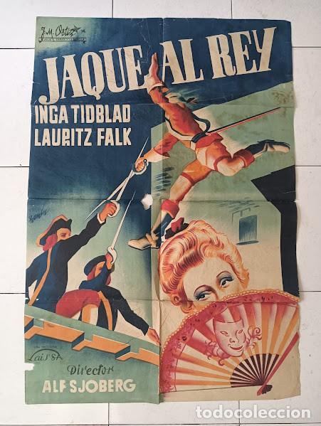 Cine: SMP 2357 JAQUE AL REY ALF SJOBERG INGA TIDBLAD CINE SUECO POSTER ORIGINAL 70X100 ESTRENO LITOGRAFIA
