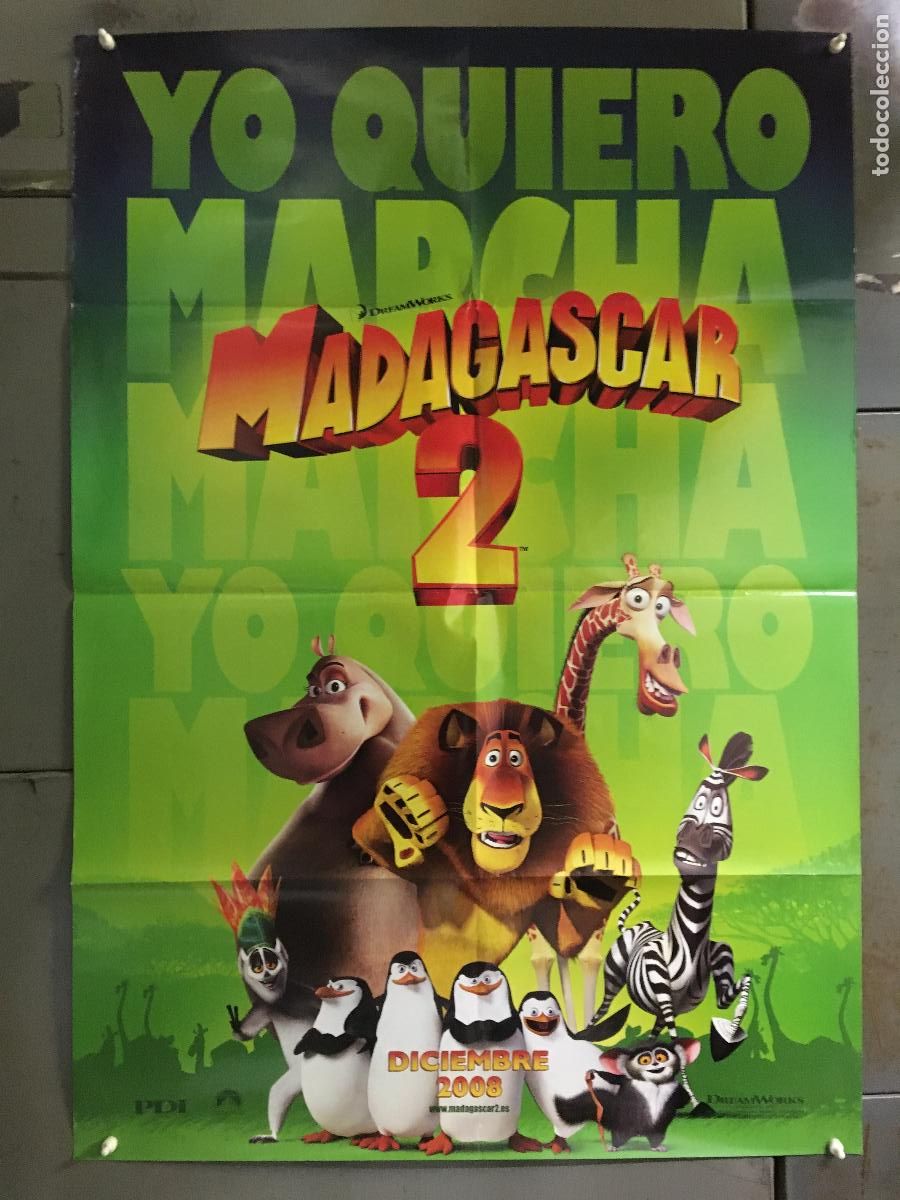 Cinema: AFF96 MADAGASCAR 2 DREAMWORKS ANIMACION POSTER ORIGINAL ESTRENO 70X100 h3