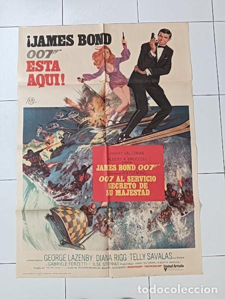 Cine: VKD 2223 007 AL SERVICIO SECRETO DE SU MAJESTAD JAMES BOND LAZENBY POSTER ORIGINAL ESTRENO 70X100