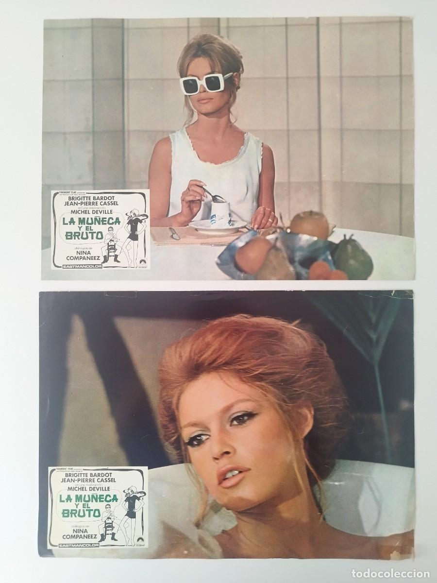 Cine: Brigitte Bardot - La mu&ntilde;eca y el bruto (L'ours et la poup&eacute;e, 1970) 2 Fotos Fotocromos originales