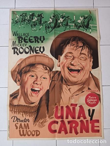 Cine: SMP 2365 U&Ntilde;A Y CARNE MICKEY ROONEY WALLACE BEERY CARRERAS DE CABALLOS POSTER ORG 70X100 ESTRENO LITO