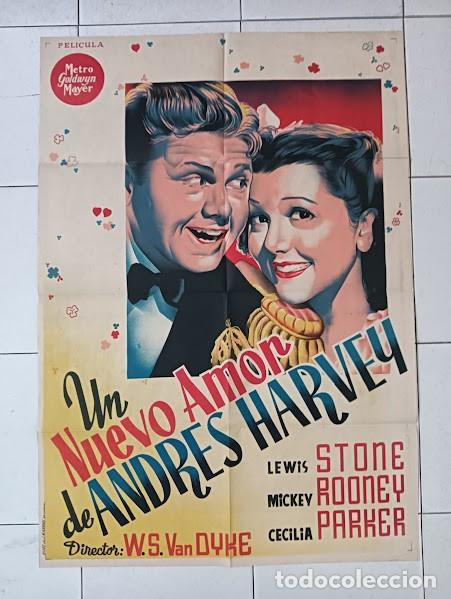 Cinema: SMP 2367 UN NUEVO AMOR DE ANDRES HARVEY MICKEY ROONEY POSTER ORIGINAL 70X100 ESTRENO LITOGRAFIA