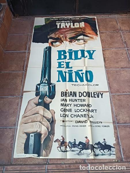 Cine: SMP 2368 BILLY EL NI&Ntilde;O ROBERT TAYLOR POSTER ORIGINAL 3 hojas 200X100 ESTRENO