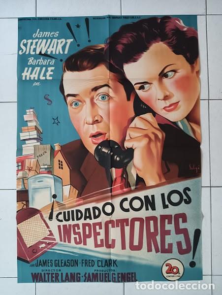 Cine: SMP 2371 CUIDADO CON LOS INSPECTORES JAMES STEWART SOLIGO POSTER ORIGINAL ESTRENO 70X100 LITOGRAFIA