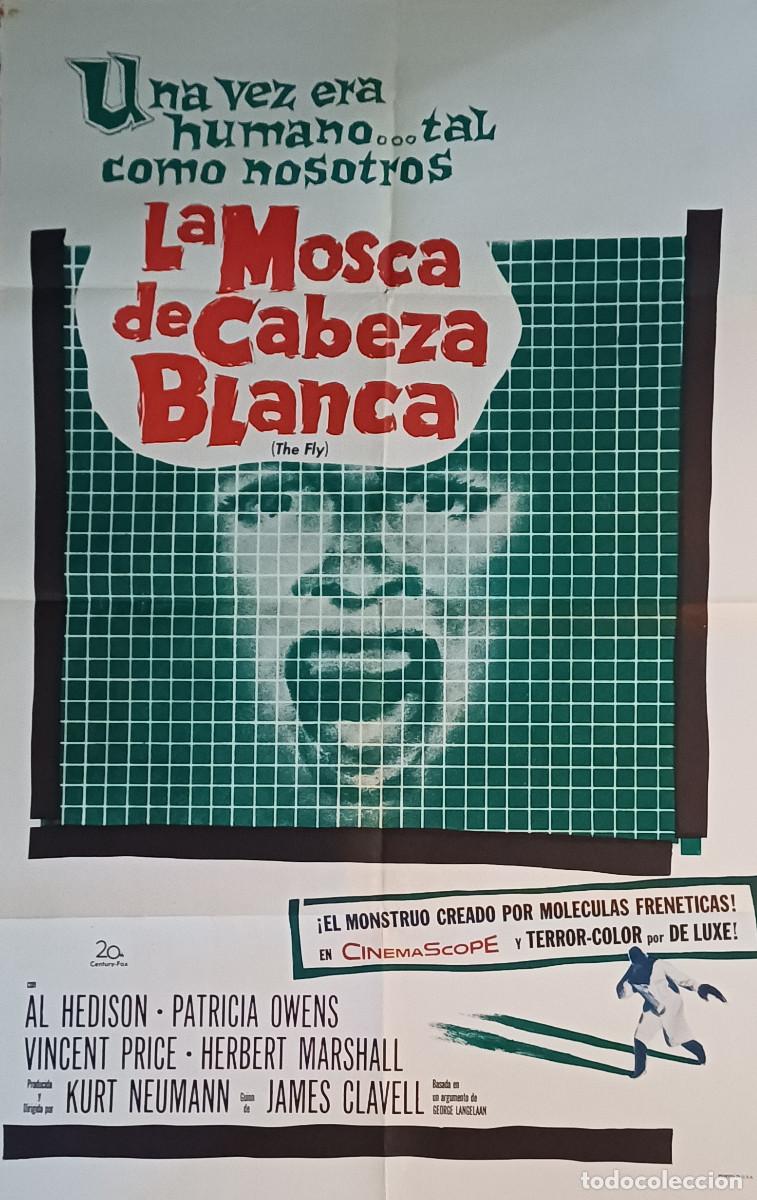 Cine: CARTEL ORIGINAL NORTEAMERICANO PARA HISPANO HABLANTES DEL FILM DE TERROR, LA MOSCA ( A&Ntilde;O 1958 )