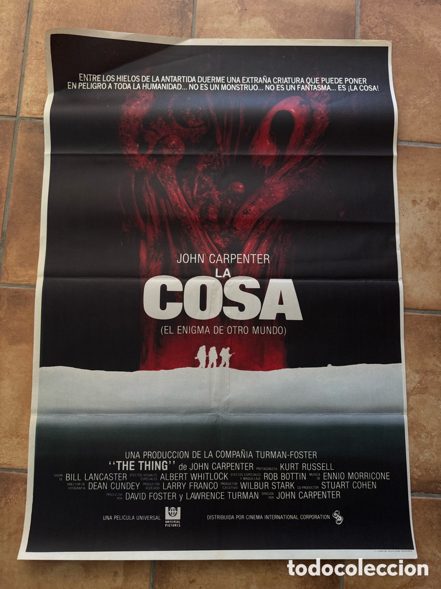 Cine: LA COSA JOHN CARPENTER KURT RUSSELL POSTER ORIGINAL 70X100 ESTRENO