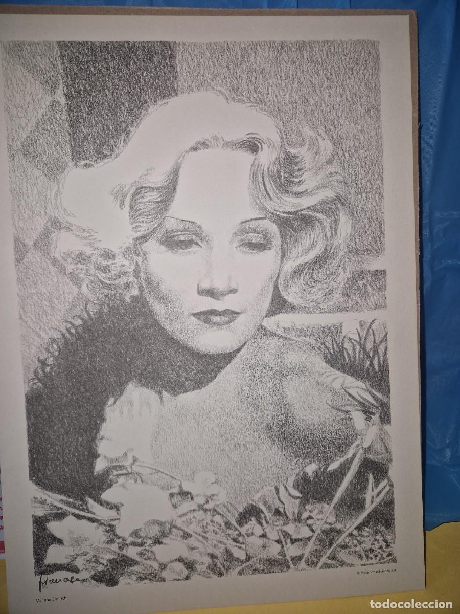 Cine: Marlene Dietrich , Estrellas de Cine Dibujos de Francesc Parramon 37x26 cm