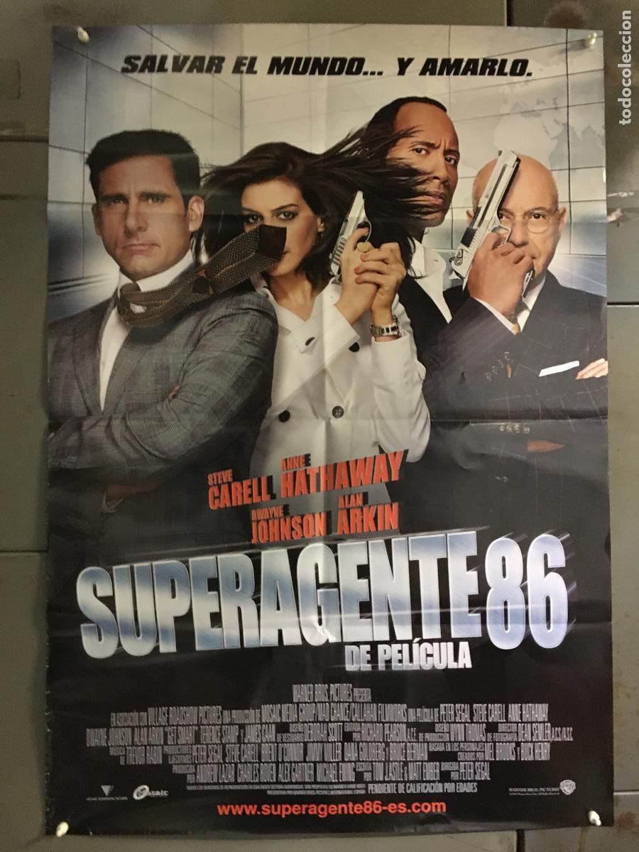 Cine: AFG13 SUPERAGENTE 86 STEVE CARELL ANNE HATHAWAY DWAYNE JOHNSON POSTER ORIGINAL 70X100 ESTRENO h1