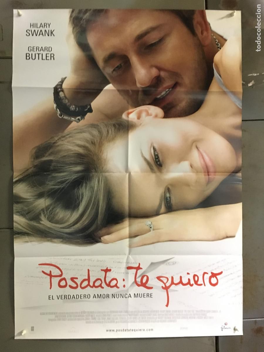 Cine: AFG16 POSDATA TE QUIERO HILARY SWANK GERARD BUTLER POSTER ORIG 70X100 ESTRENO h0