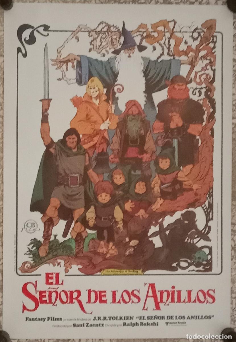 Cine: Cartel Original Cine-El Se&ntilde;or de los Anillos-Versi&oacute;n Personajes Reales y Animaci&oacute;n-Formato Peque&ntilde;o.
