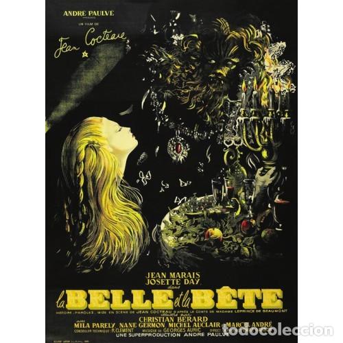 Cine: LA BELLA Y LA BESTIA. P&oacute;ster (70x100) Jean Cocteau Jean Marais