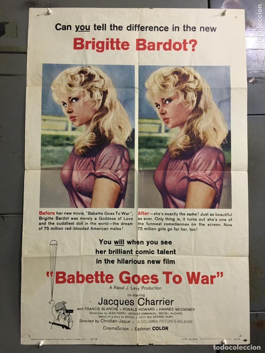 Cine: PJE 0461 BABETTE SE VA A LA GUERRA BRIGITTE BARDOT POSTER ORIGINAL USA 70X105