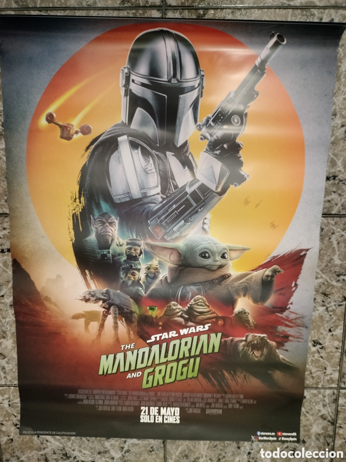 Cine: Poster Original Star Wars Mandalorian and Grogu 100x70