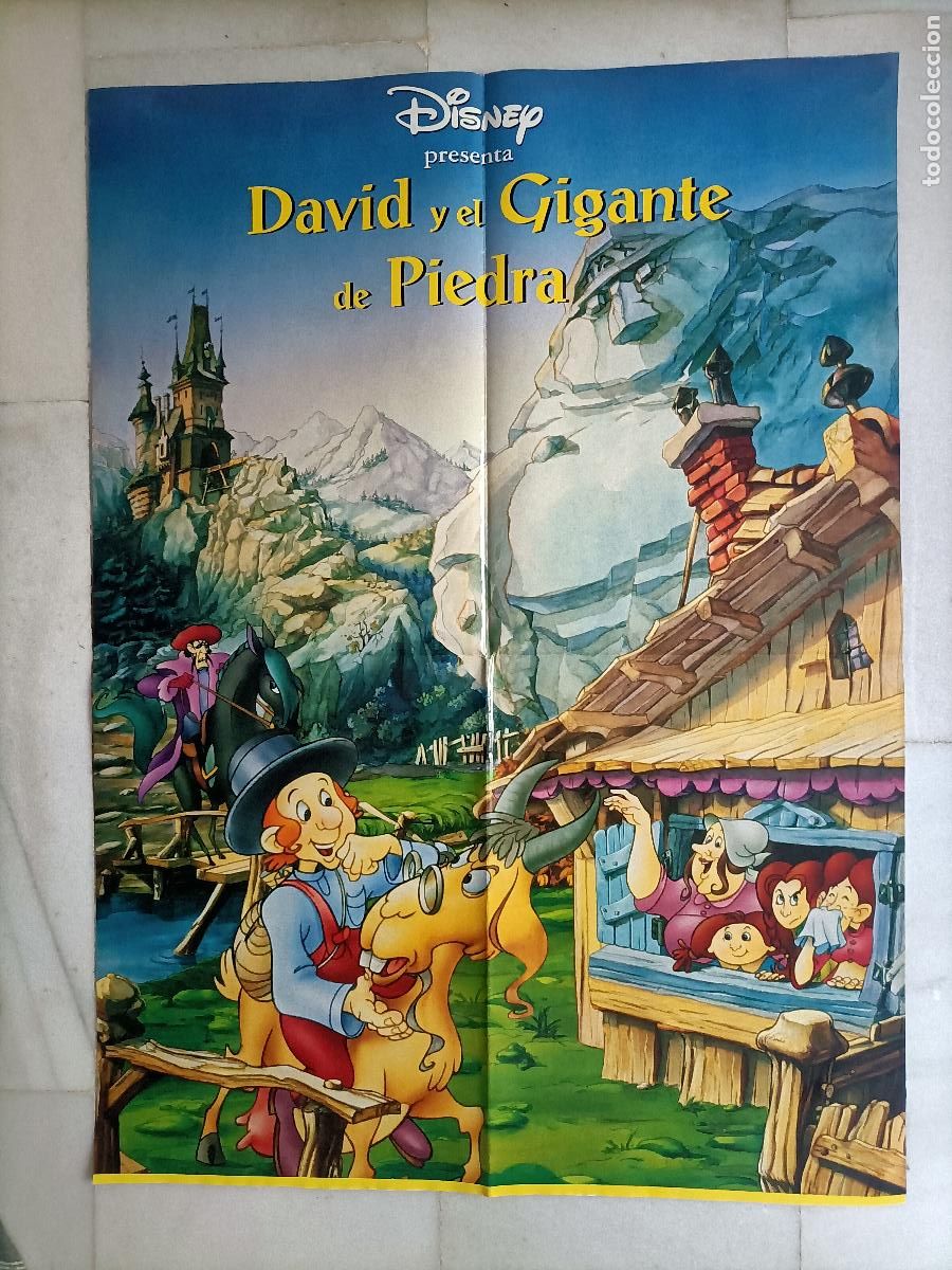 Cine: POSTER ORIGINAL WALT DISNEY. DE LA PEL&Iacute;CULA, DAVID Y EL GIGANTE DE PIEDRA. 95X69CM. &Uacute;NICO A VENTA.
