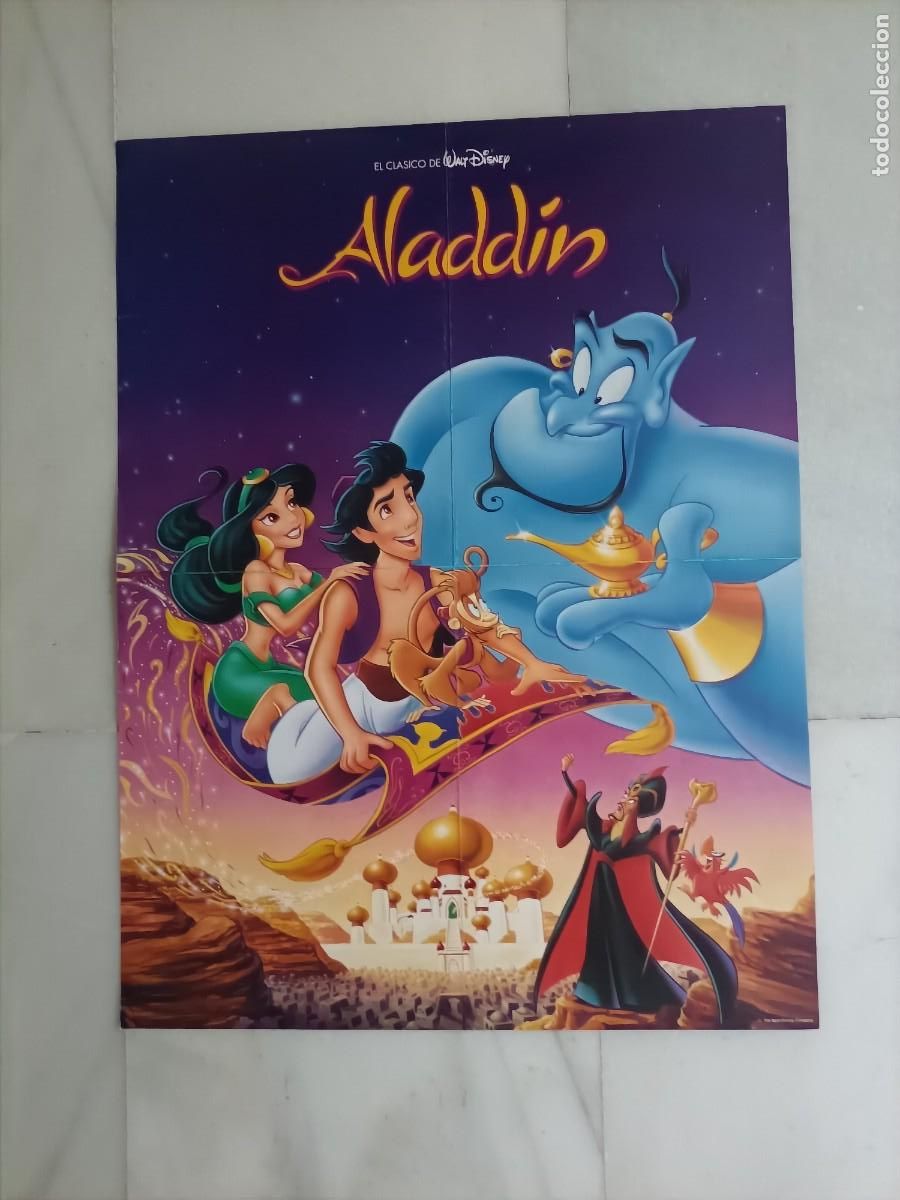 Cine: POSTER ORIGINAL WALT DISNEY. DE LA PEL&Iacute;CULA, ALADDIN, 58X44. &Uacute;NICO A VENTA EN ESTE FORMATO 1&ordm;