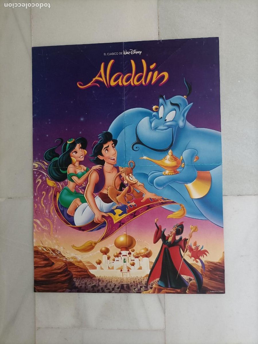 Cine: POSTER ORIGINAL WALT DISNEY. DE LA PEL&Iacute;CULA, ALADDIN, 58X44. &Uacute;NICO A VENTA EN ESTE FORMATO 2&ordm;