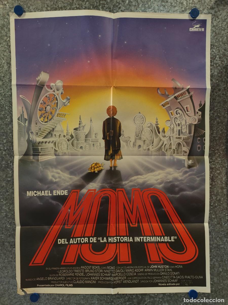 Cine: MOMO, MICHAEL ENDE, JOHN HUSTON, LEOPOLDO TRIESTE, BRUNO STORI, NINETTO DAVOLI. POSTER ORIGINAL