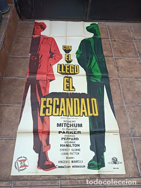 Cine: SMP 2377 CON EL LLEGO EL ESCANDALO ROBERT MITCHUM MAC POSTER ORIGINAL 3 hojas 100X205 ESTRENO