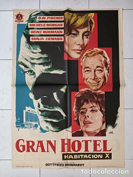 Cine: SMP B012 GRAN HOTEL HABITACION X MICHELE MORGAN O. W. FISCHER POSTER ORIGINAL 70X100 ESTRENO