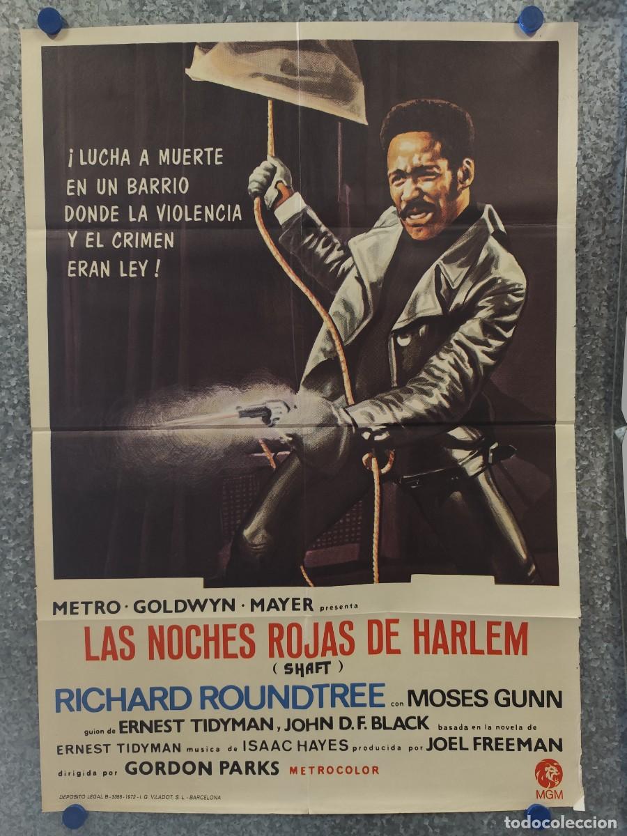 Cine: SHAFT LAS NOCHES ROJS DE HARLEM. RICHARD ROUNDTREE. A&Ntilde;O 1972. POSTER ORIGINAL