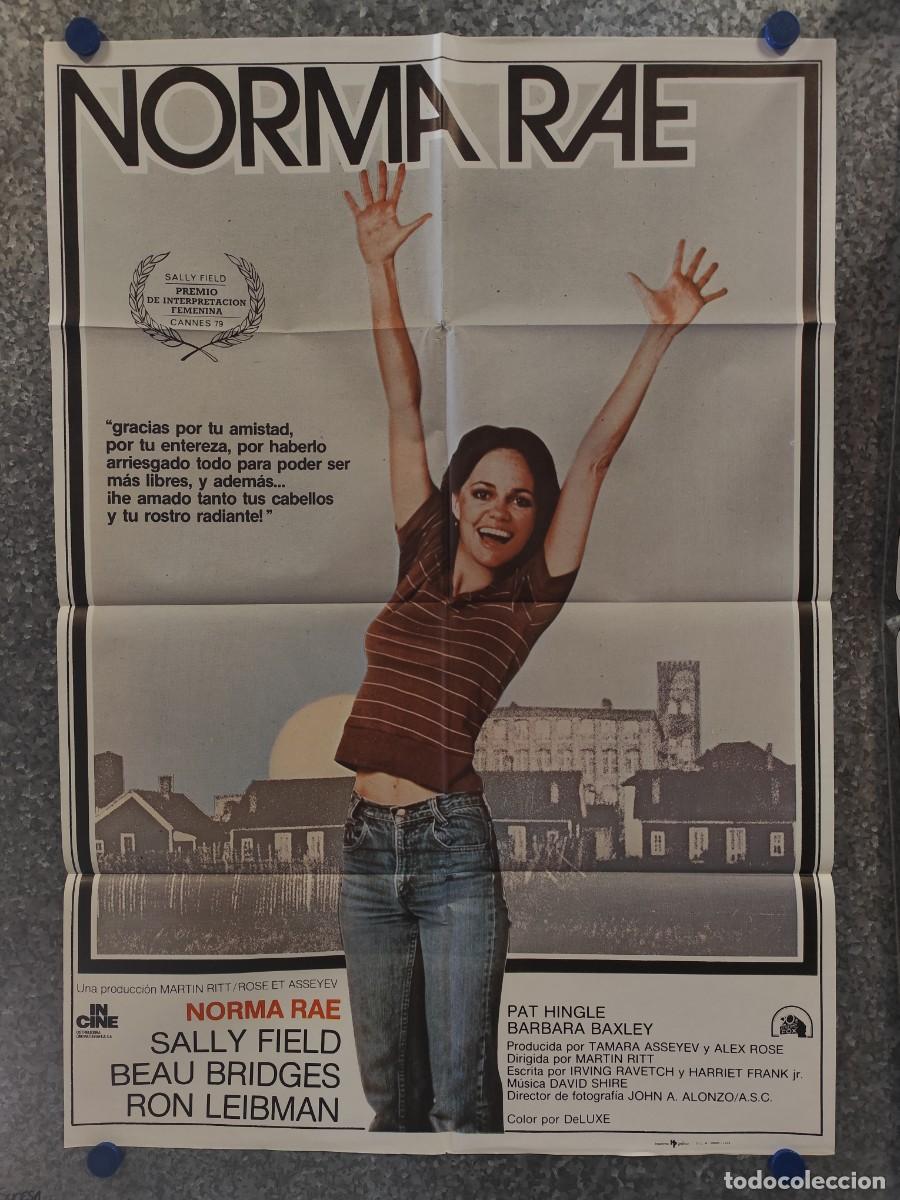 Cine: Norma Rae. Sally Field, Beau Bridges, Ron Leibman, Pat Hingle, Barbara B. A&Ntilde;O 1979. POSTER ORIGINAL.