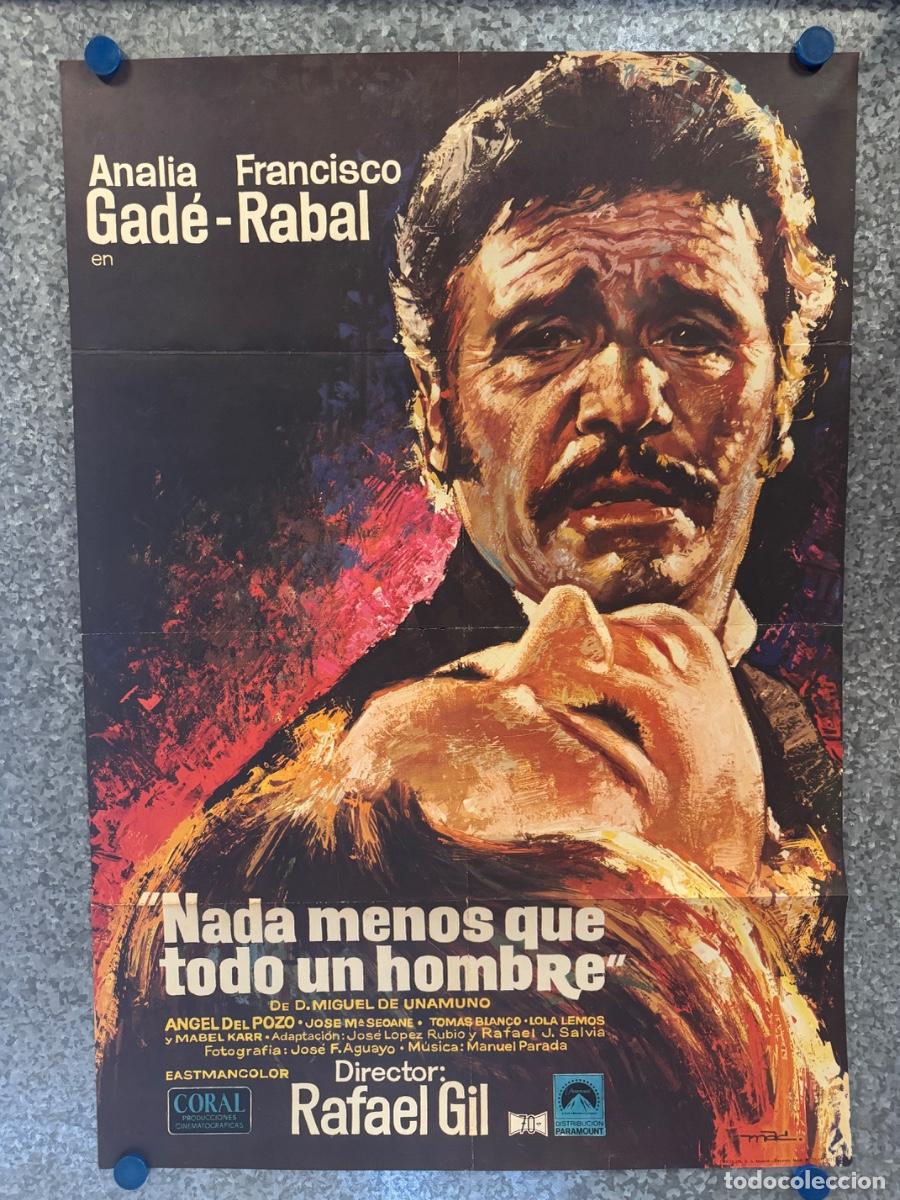 Cine: Nada menos que todo un hombre, Analia Gade, Francisco Rabal, A&ntilde;o 1971, POSTER ORIGINAL