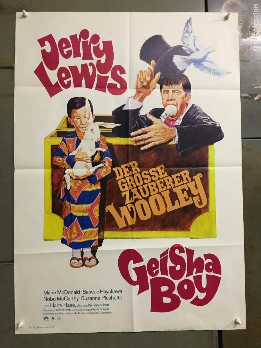 Cine: AFG37 TU KIMI Y YO THE GEISHA BOY JERRY LEWIS POSTER ORIGINAL ALEMAN 60X84 h0