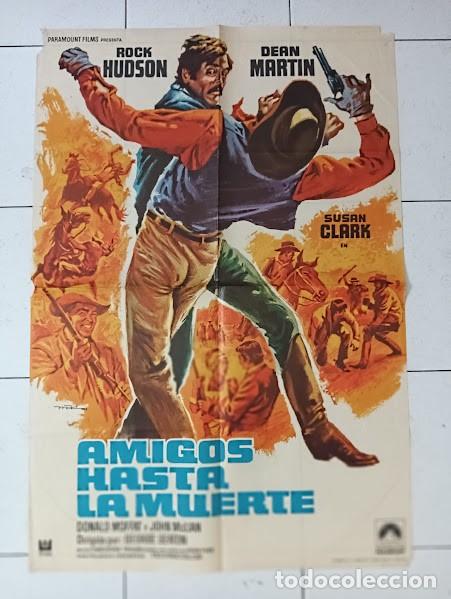 Cine: SMP 2384 AMIGOS HASTA LA MUERTE ROCK HUDSON golpea DEAN MARTIN MAC POSTER ORIGINAL 70X100 ESTRENO