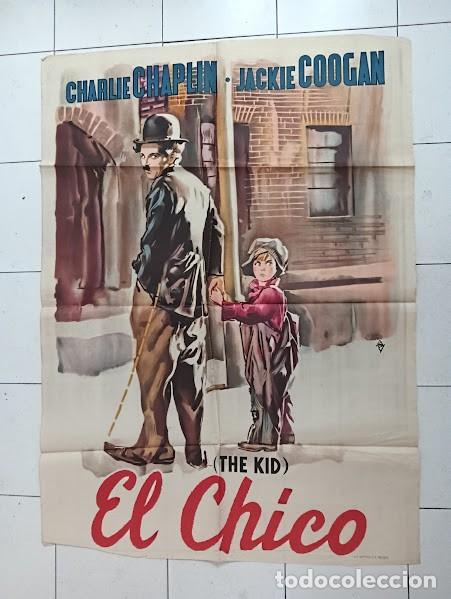 Cine: SMP B025 EL CHICO the kid CHARLES CHAPLIN JACKIE COOGAN POSTER ORIGINAL ESPA&Ntilde;OL 2 hojas 100X140 LITO