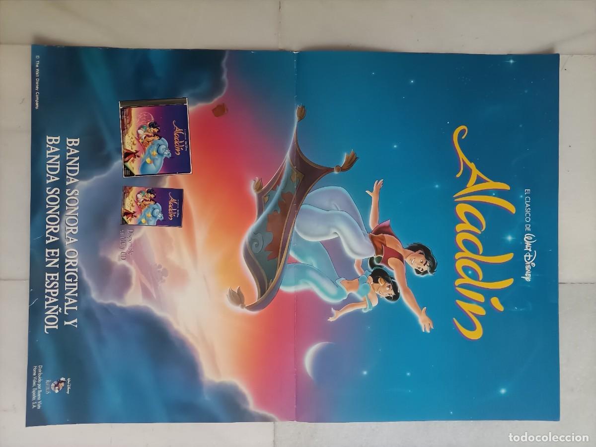 Cine: POSTER ORIGINAL WALT DISNEY. DE LA BANDA SONORA DE LA PEL&Iacute;CULA, ALADD&Iacute;N, 68 X 48 CM.