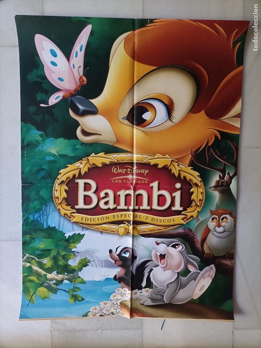 Cine: POSTER ORIGINAL WALT DISNEY. DE LA PEL&Iacute;CULA, BAMBI. 92 X 68 CM. BUEN ESTADO.