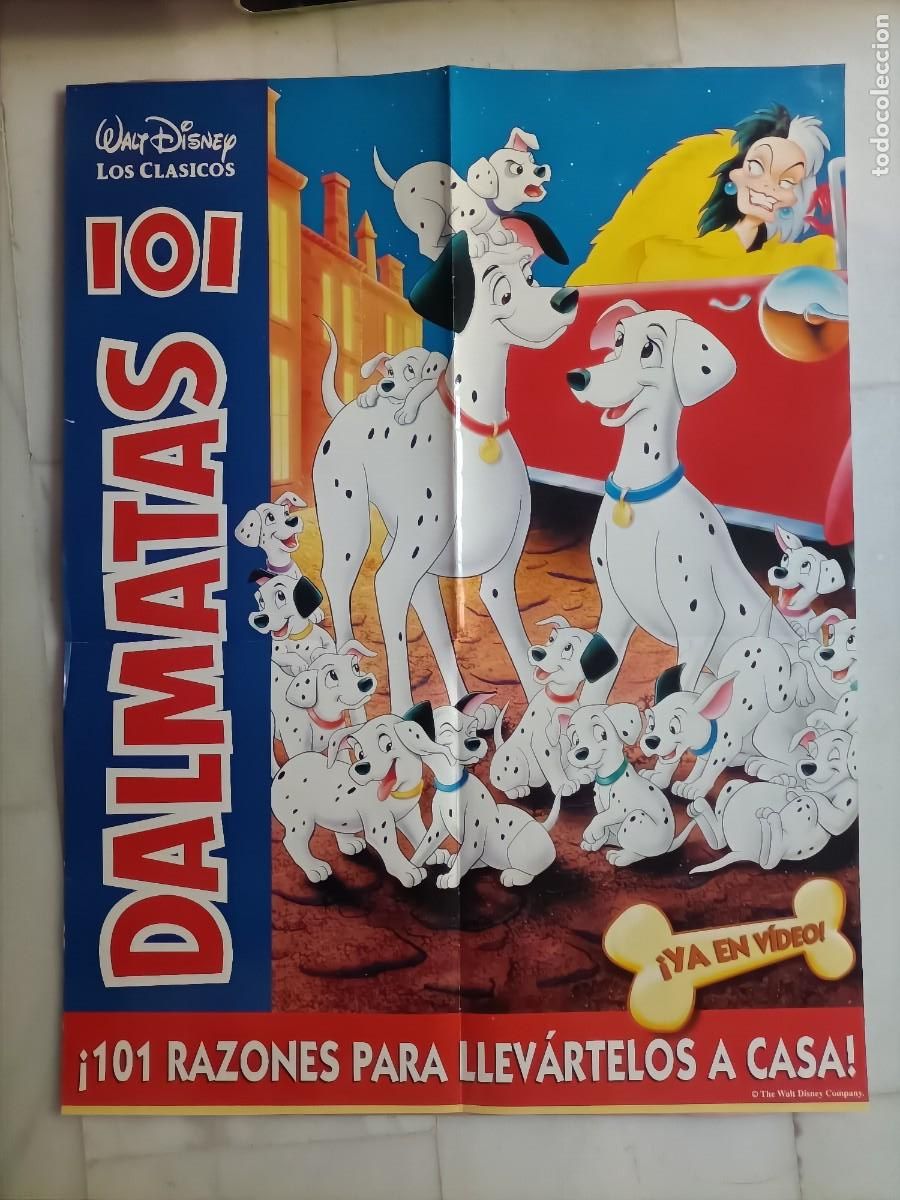 Cine: POSTER ORIGINAL WALT DISNEY. DE LA PEL&Iacute;CULA, 101 D&Aacute;LMATAS. 88 X 68 CM.