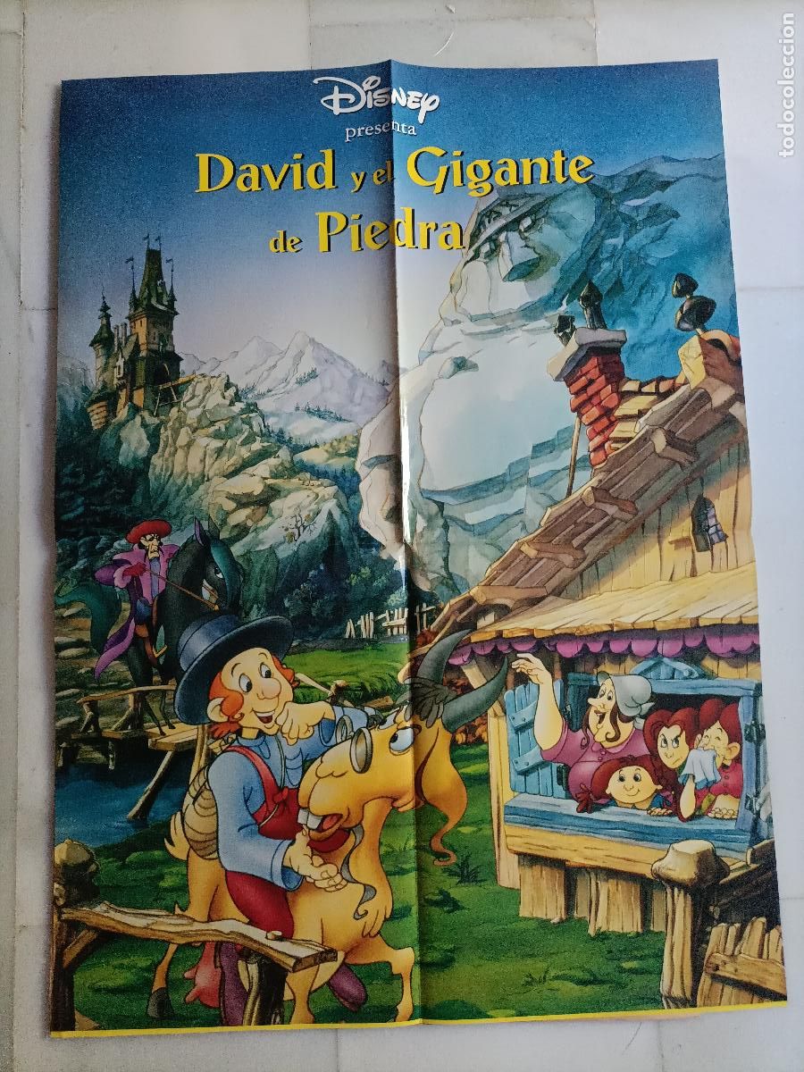 Cine: POSTER ORIGINAL WALT DISNEY. DE LA PEL&Iacute;CULA, DAVID Y EL GIGANTE DE PIEDRA. 94 X 68 CM. 1