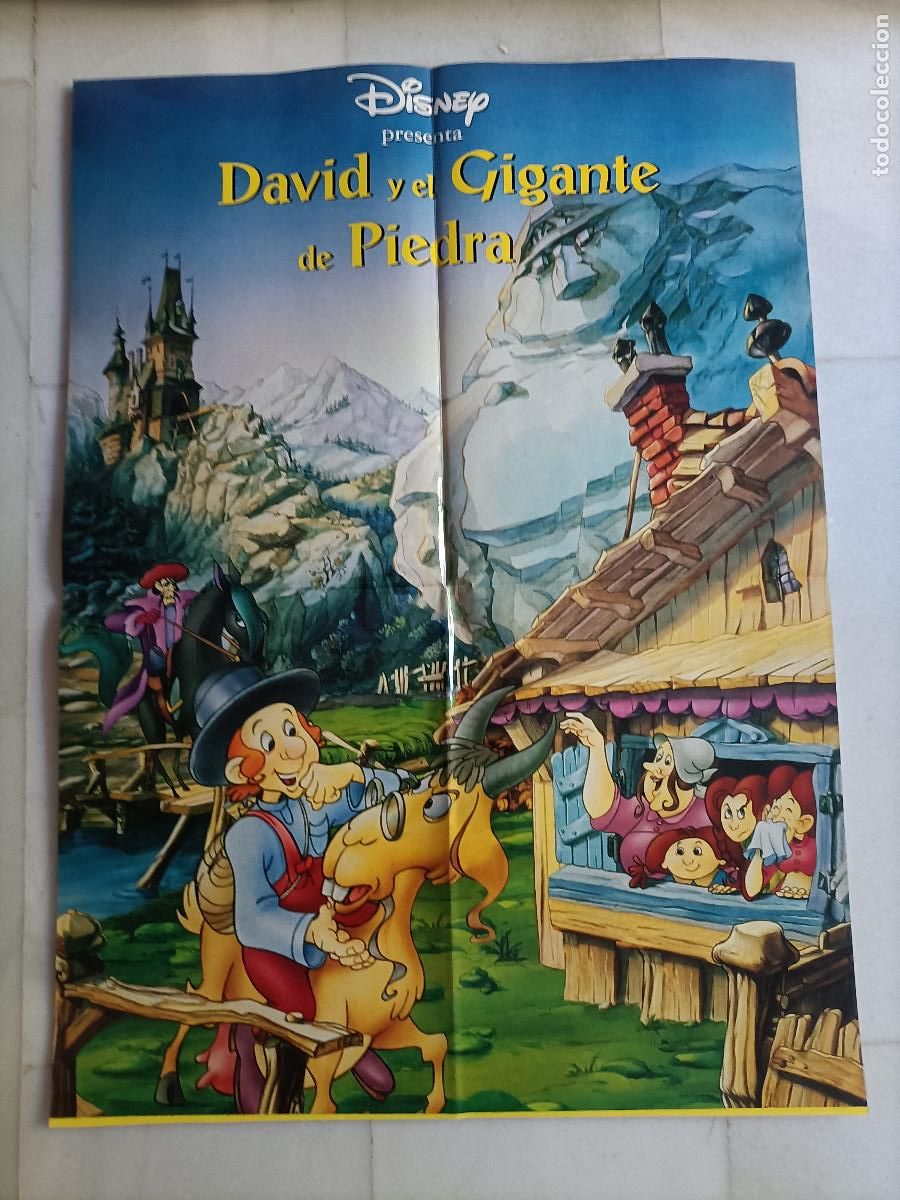Cine: POSTER ORIGINAL WALT DISNEY. DE LA PEL&Iacute;CULA, DAVID Y EL GIGANTE DE PIEDRA. 94 X 68 CM.