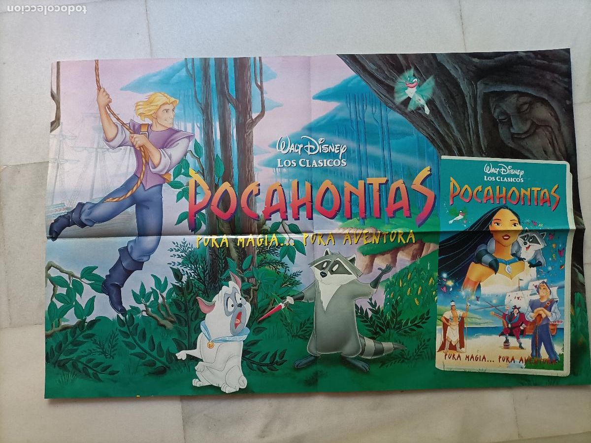 Cinema: POSTER ORIGINAL WALT DISNEY. DE LA PEL&Iacute;CULA, POCAHONTAS. 98 X 63CM. APAISADO EST&Aacute; NUEVO.