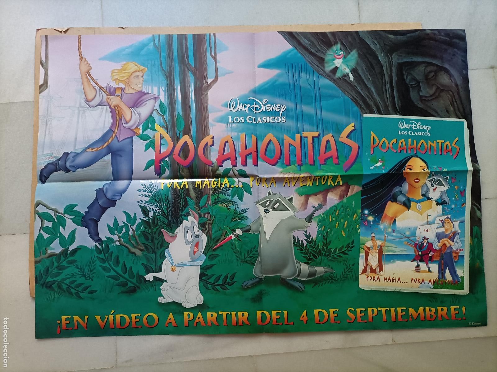 Cine: POSTER ORIGINAL WALT DISNEY. DE LA PEL&Iacute;CULA, POCAHONTAS. 98 X 68CM. APAISADO EST&Aacute; NUEVO.